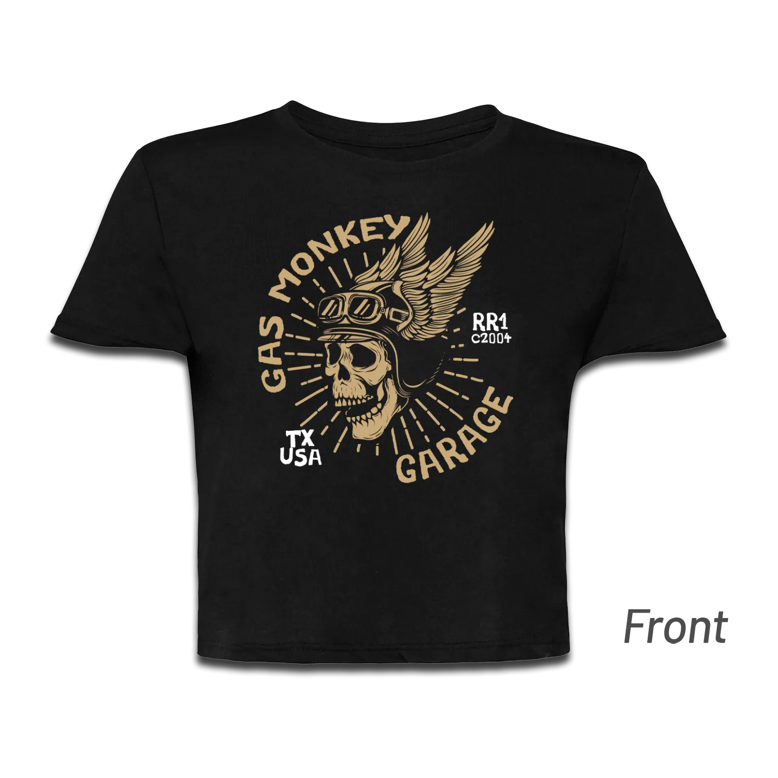 Ladies Cropped Skull Logo Tee