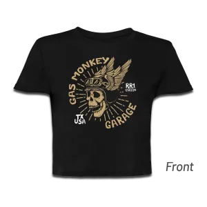 Ladies Cropped Skull Logo Tee