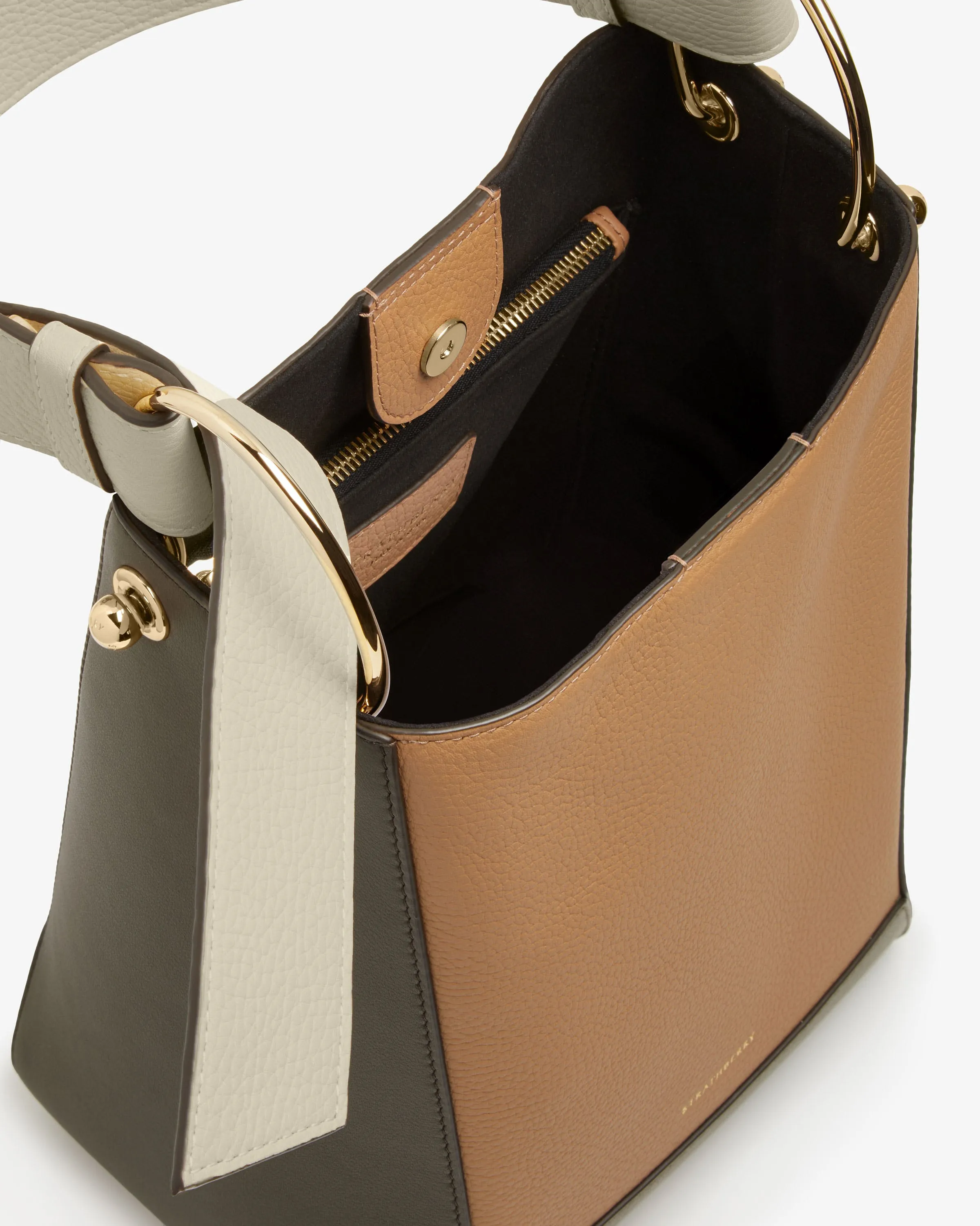 Lana Midi Bucket Bag - Khaki/Caramel/Diamond