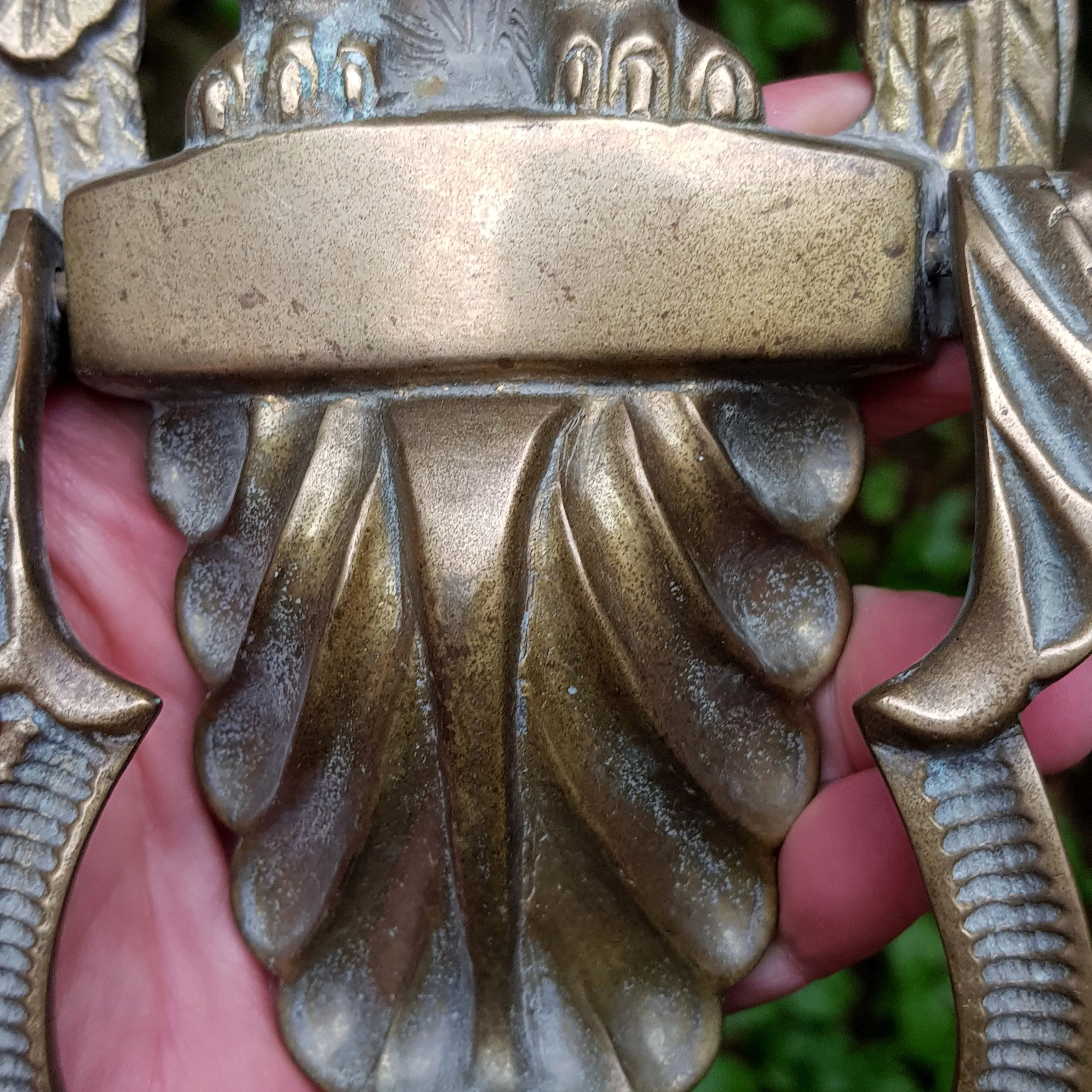 Large Ornate Gilded Brass Eagle Figure Figure Door Knocker Antique Edwardian Circa 1910