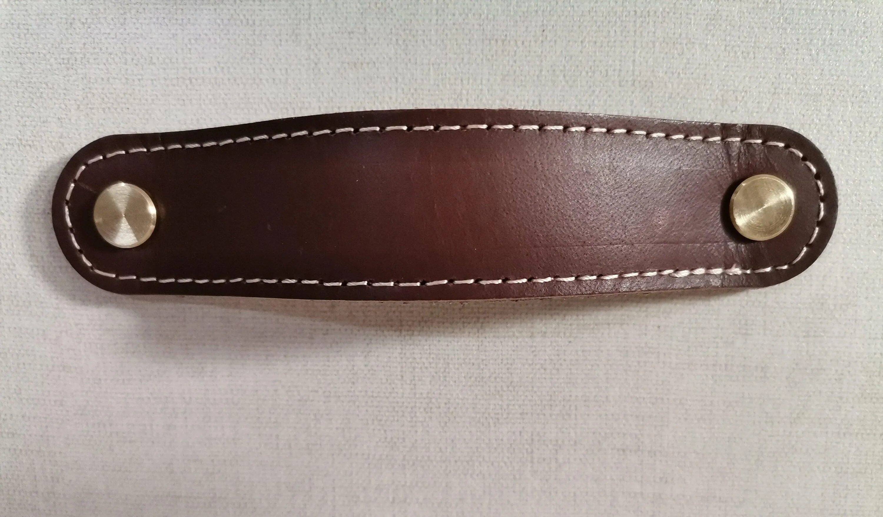 Leather handle drawer pulls, Furniture leather knobs for cabinet doors, width 2,6cm (1" inch)