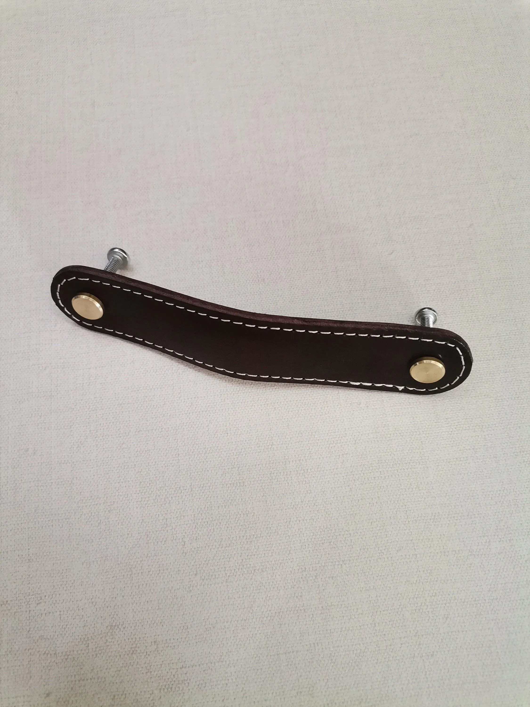 Leather handle drawer pulls, Furniture leather knobs for cabinet doors, width 2,6cm (1" inch)