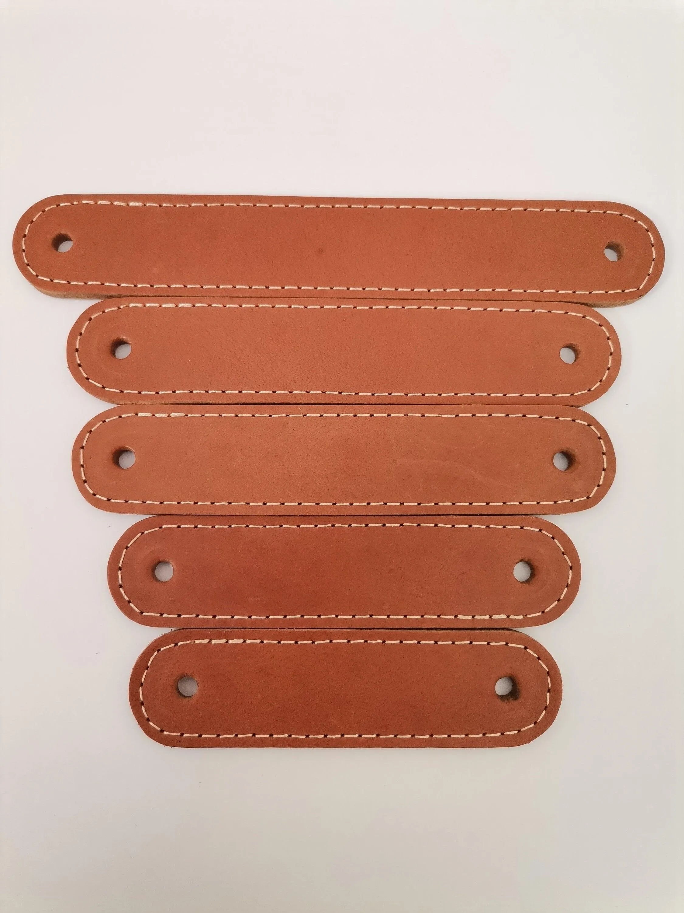 Leather handle drawer pulls, Furniture leather knobs for cabinet doors, width 2,6cm (1" inch)