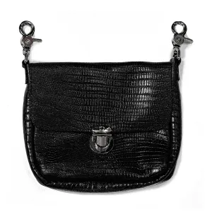Leather Hip Bag - (Embossed Snakeskin Print)