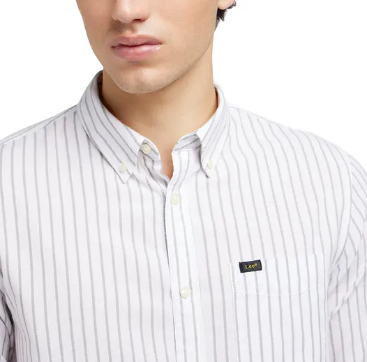 Lee camicia manica lunga da uomo a righe 112349958 verde oliva