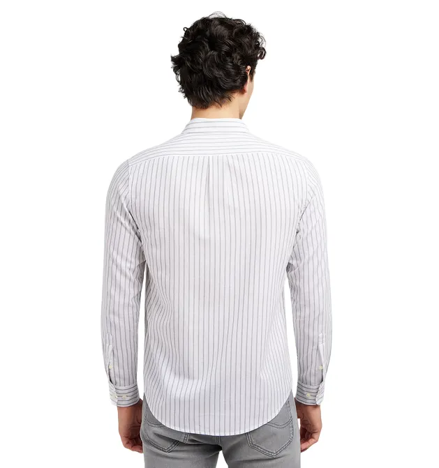 Lee camicia manica lunga da uomo a righe 112349958 verde oliva