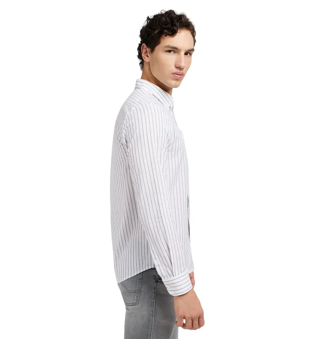 Lee camicia manica lunga da uomo a righe 112349958 verde oliva
