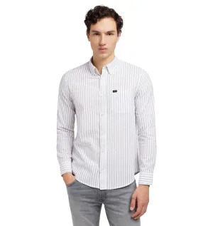 Lee camicia manica lunga da uomo a righe 112349958 verde oliva