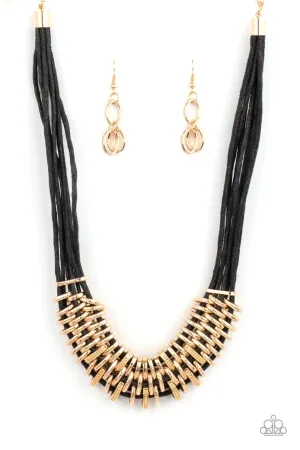 Lock, Stock, and SPARKLE Gold Necklace - Paparazzi Accessories