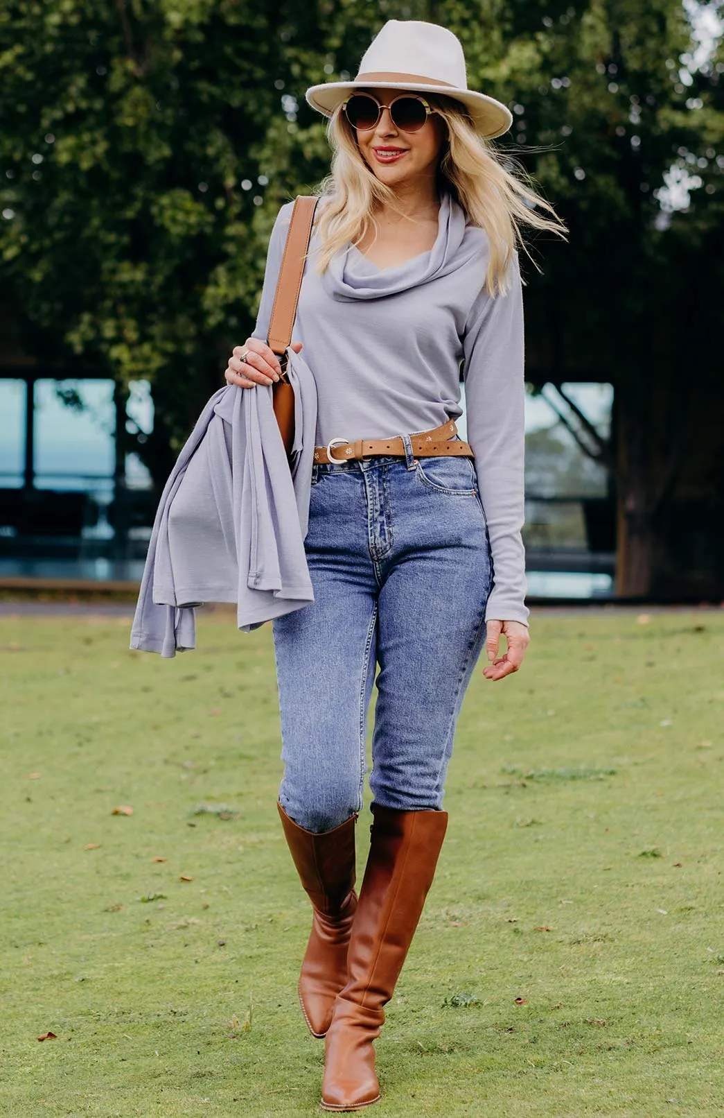 Long Sleeve Cowl Neck Top