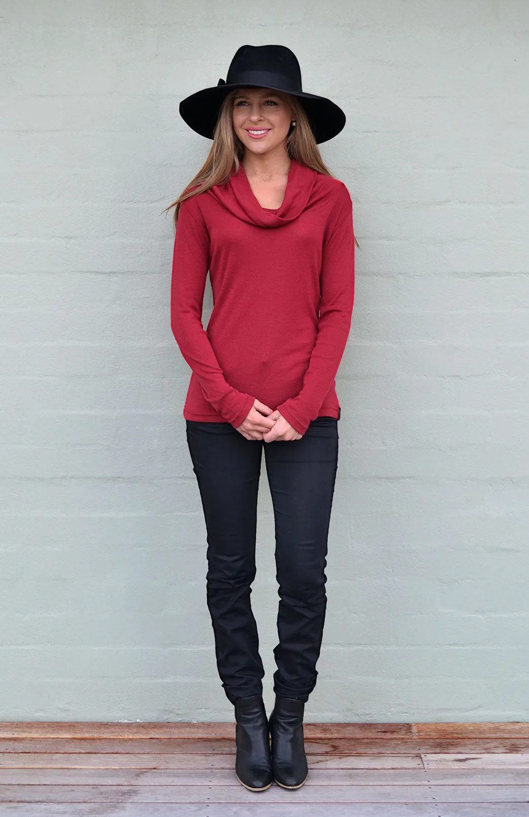 Long Sleeve Cowl Neck Top