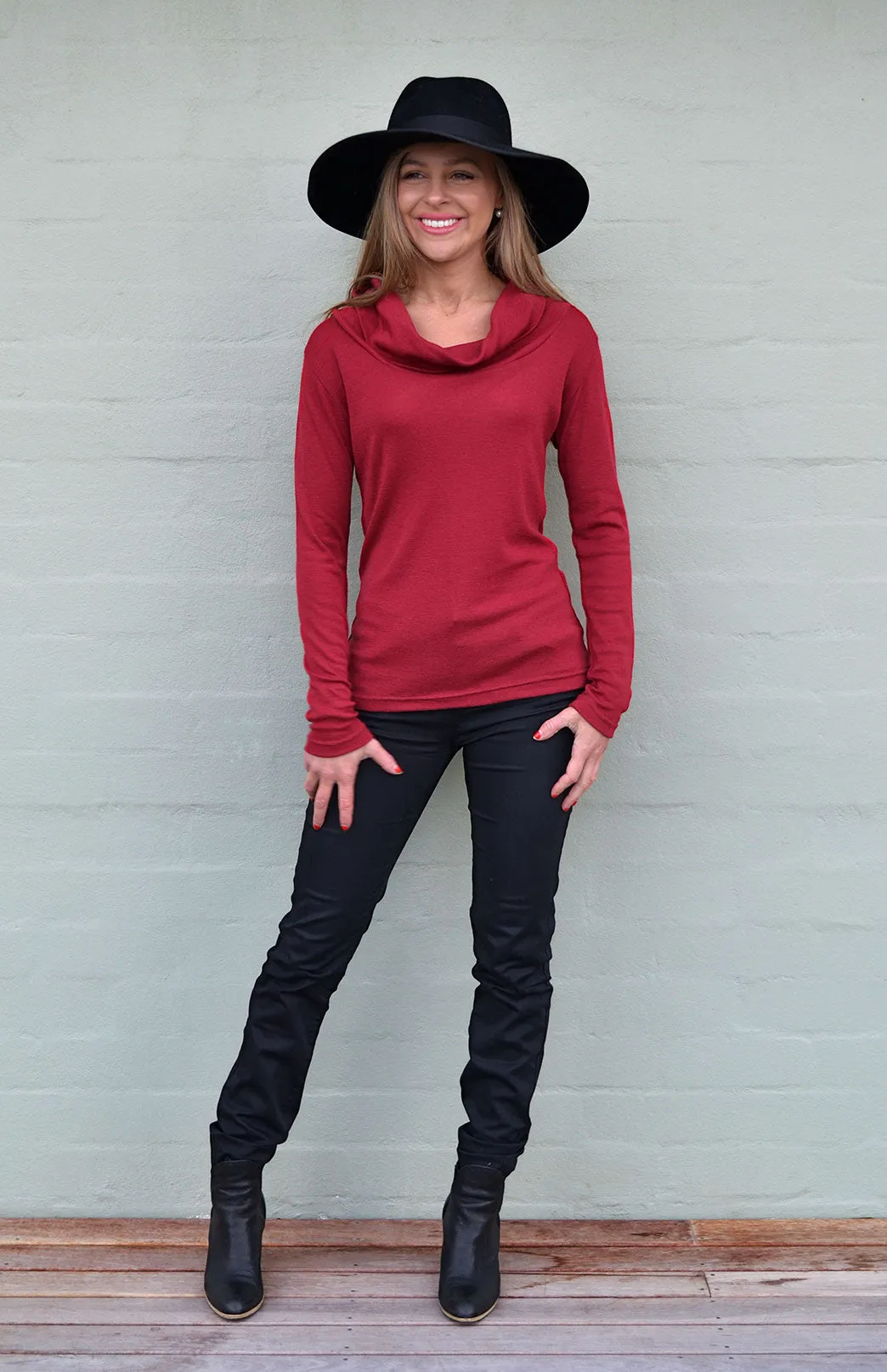 Long Sleeve Cowl Neck Top