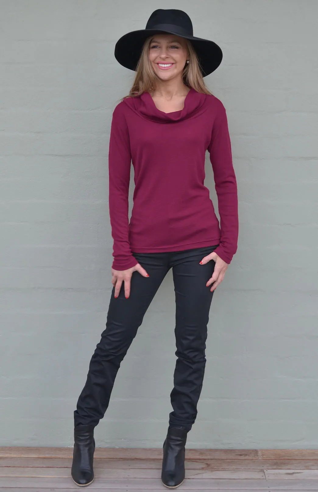 Long Sleeve Cowl Neck Top
