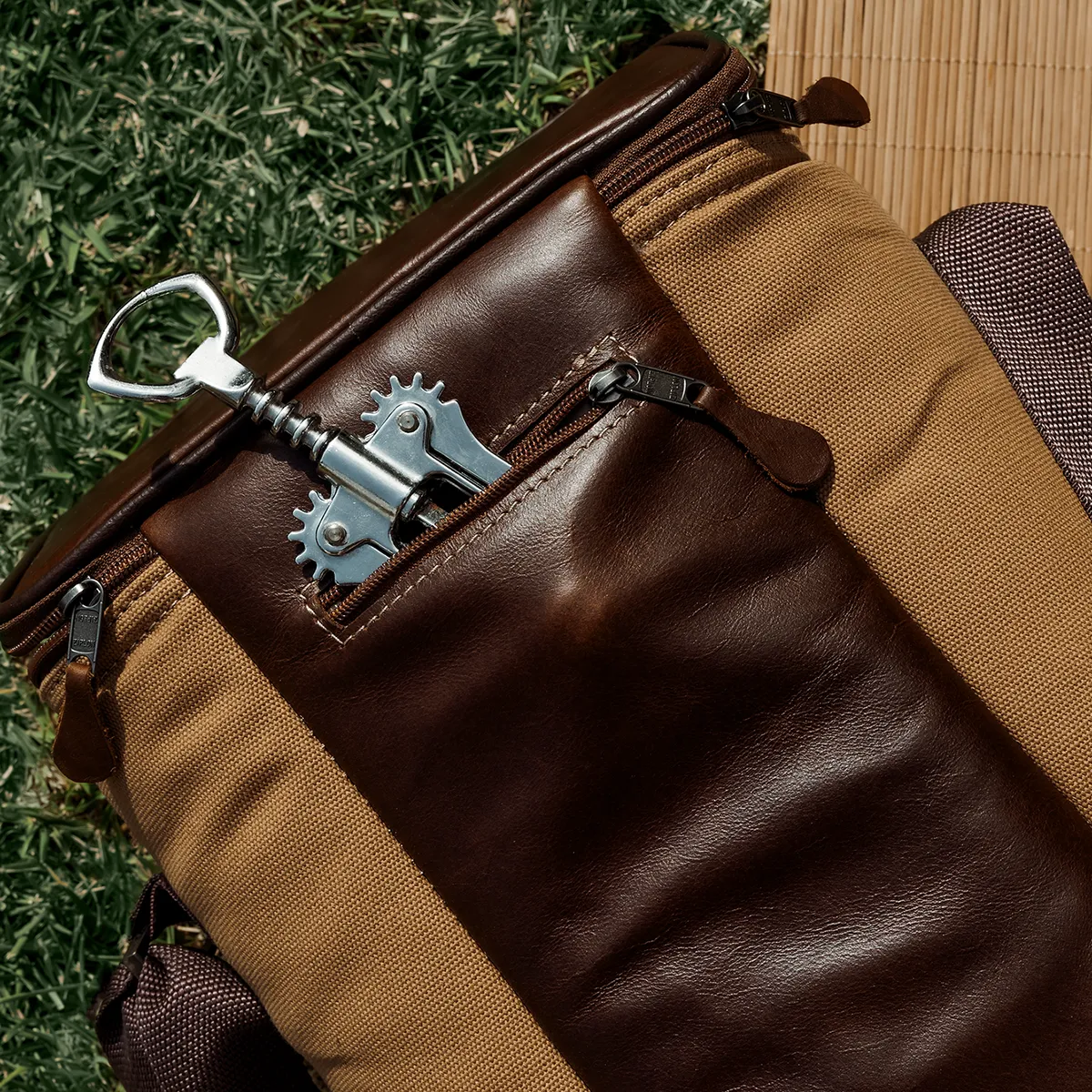 Long Tom Wine Cooler Canvas & Leather Hard Plastic Inner