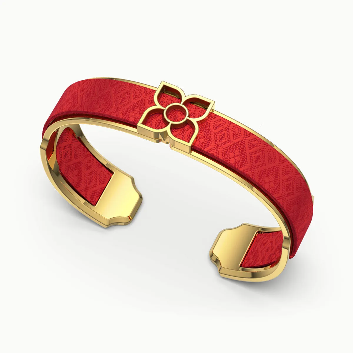 Lotus Silk Cuff - Dragon Red