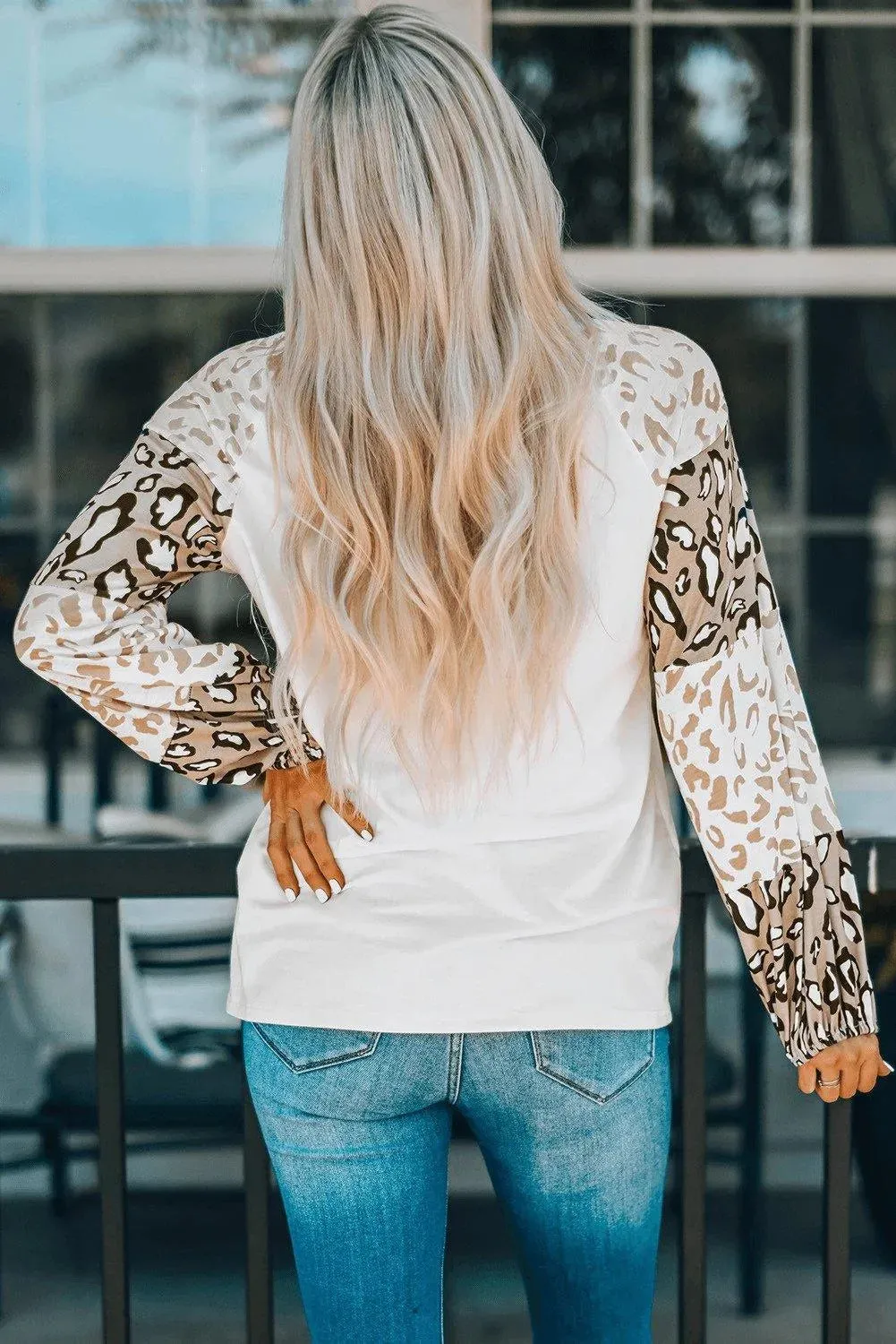 Love Like Jesus Leopard Block Bishop Sleeve Top