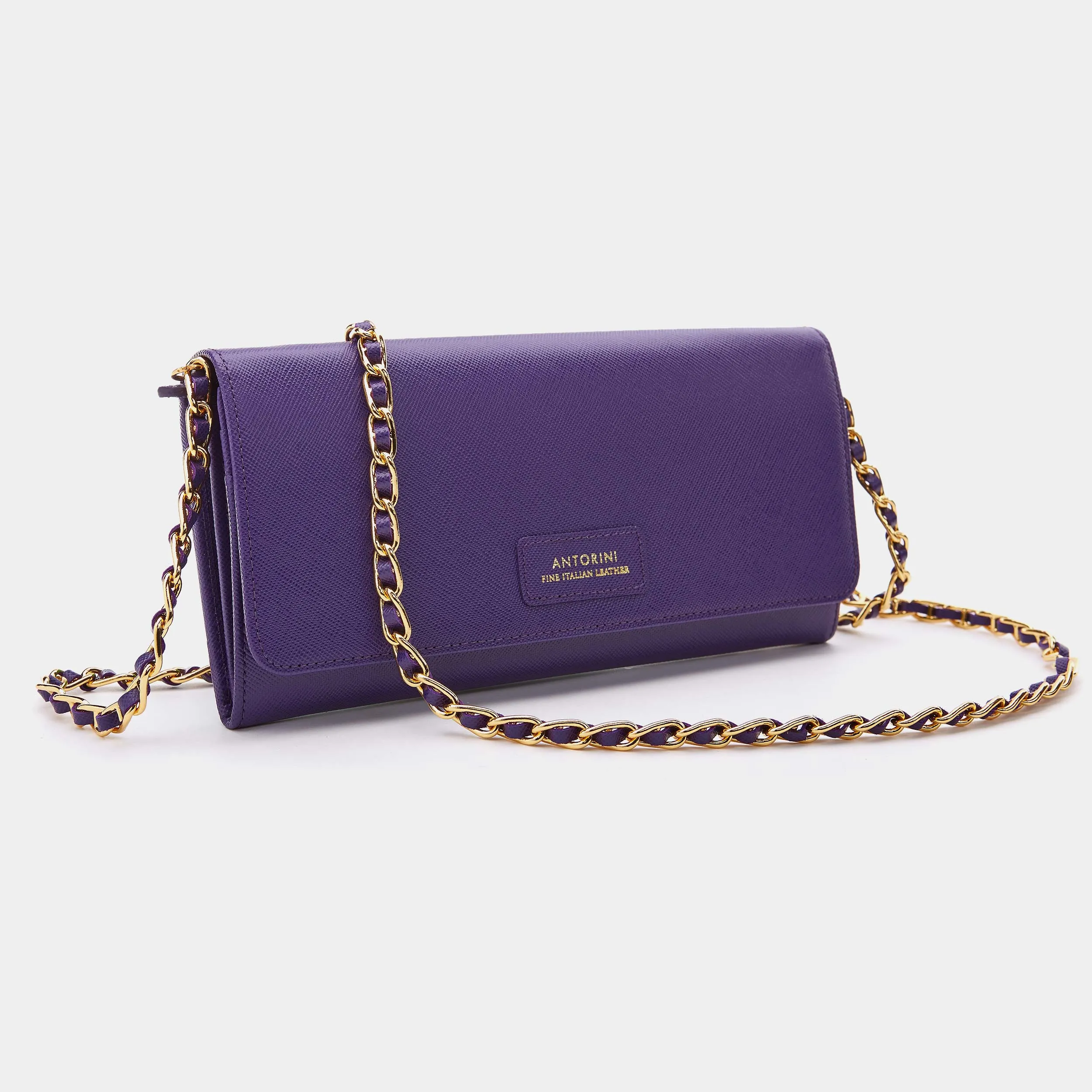 Luxurious Concetta Wallet in Purple Saffiano