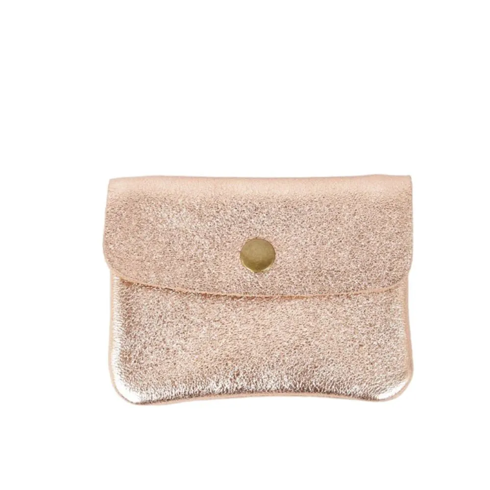 Maison Fanli Coin Purse in Metallic Rose