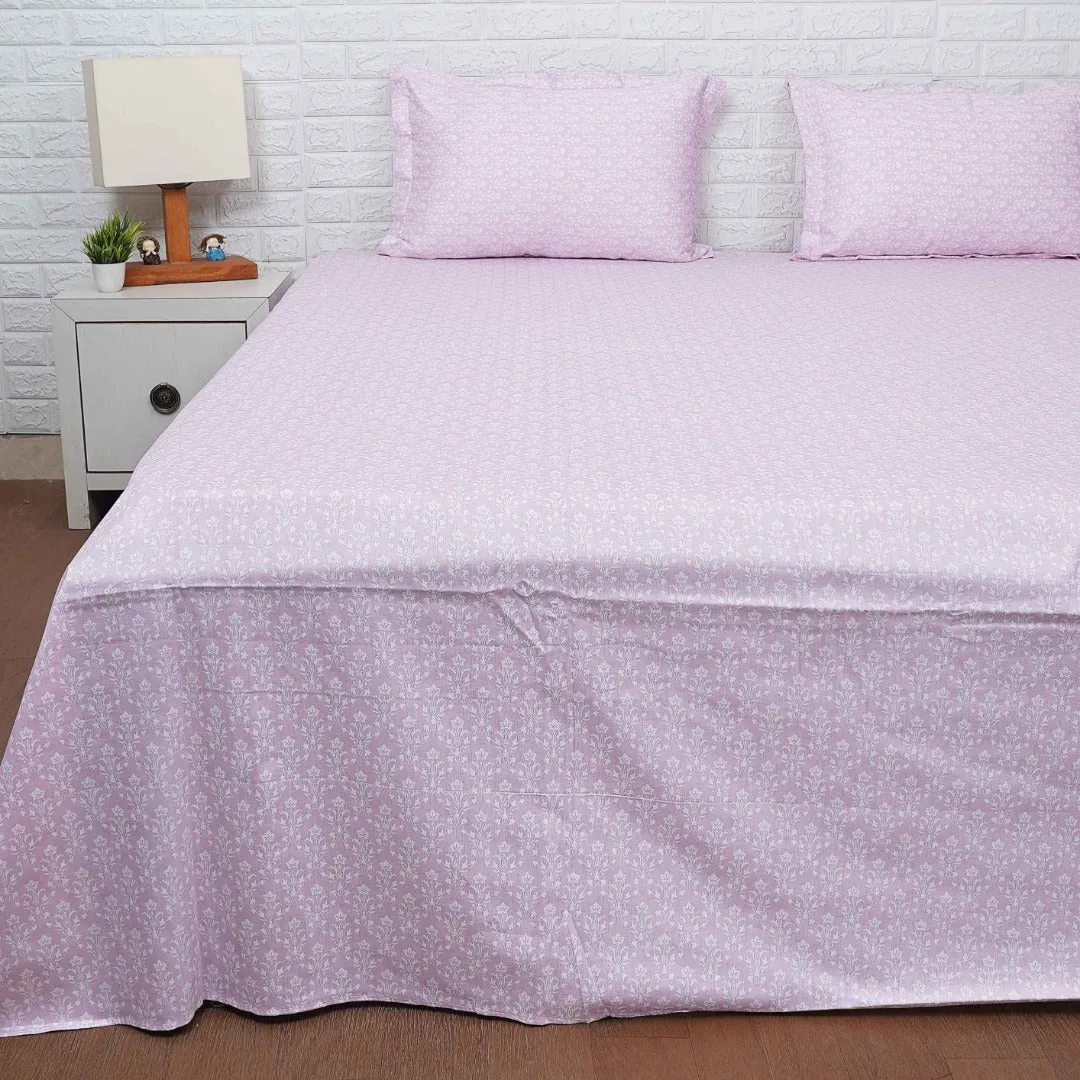 Mauve Shade Artistic Beauty Printed Bedsheet