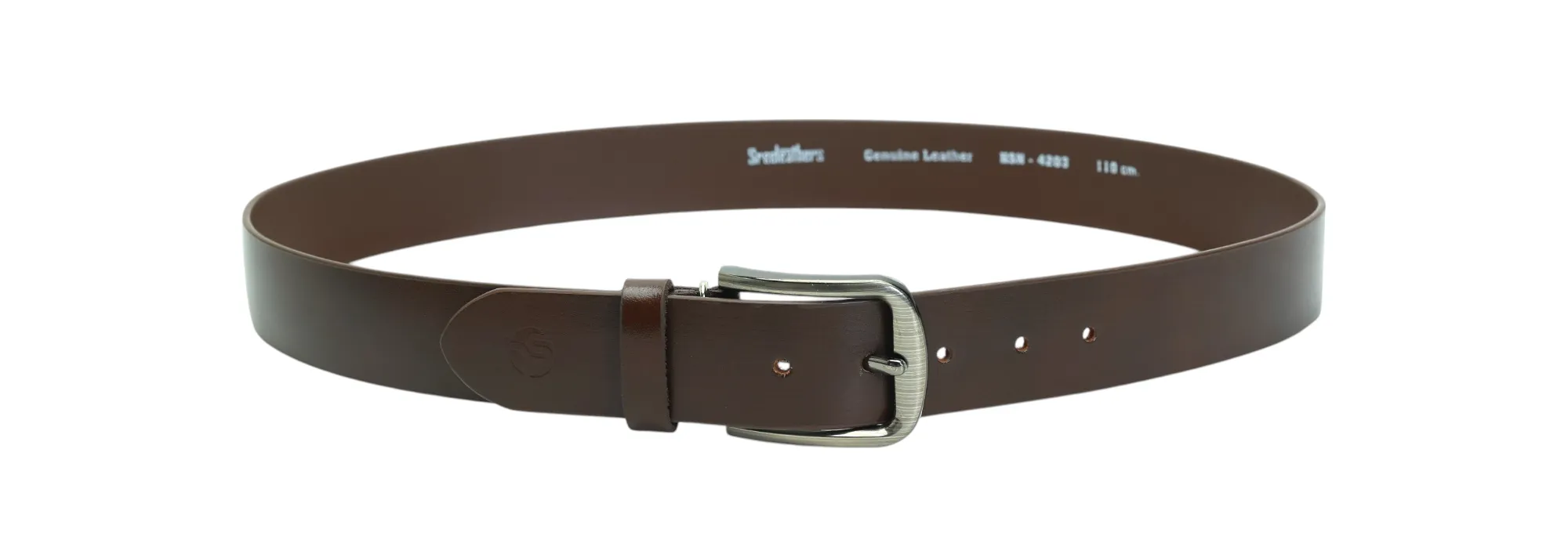 Mens Formal leather Belt 40411(BROWN)