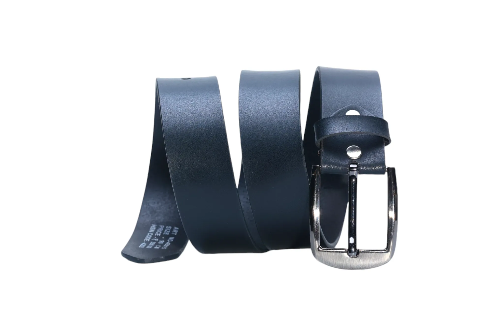 Mens Formal leather Belt 43015 (BLACK)