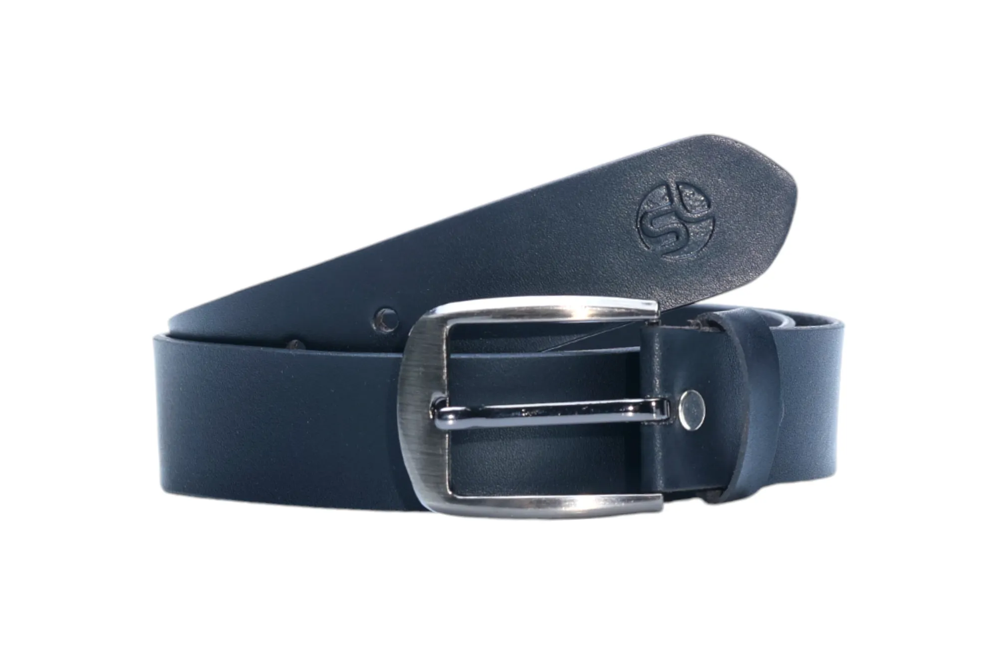 Mens Formal leather Belt 43015 (BLACK)