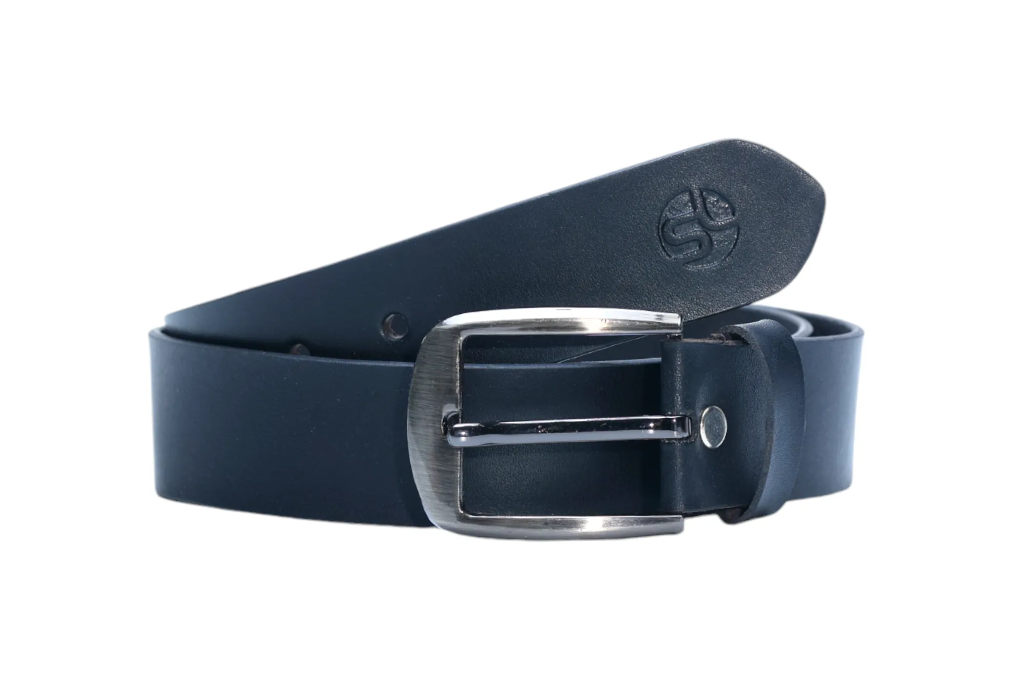 Mens Formal leather Belt 43015 (BLACK)