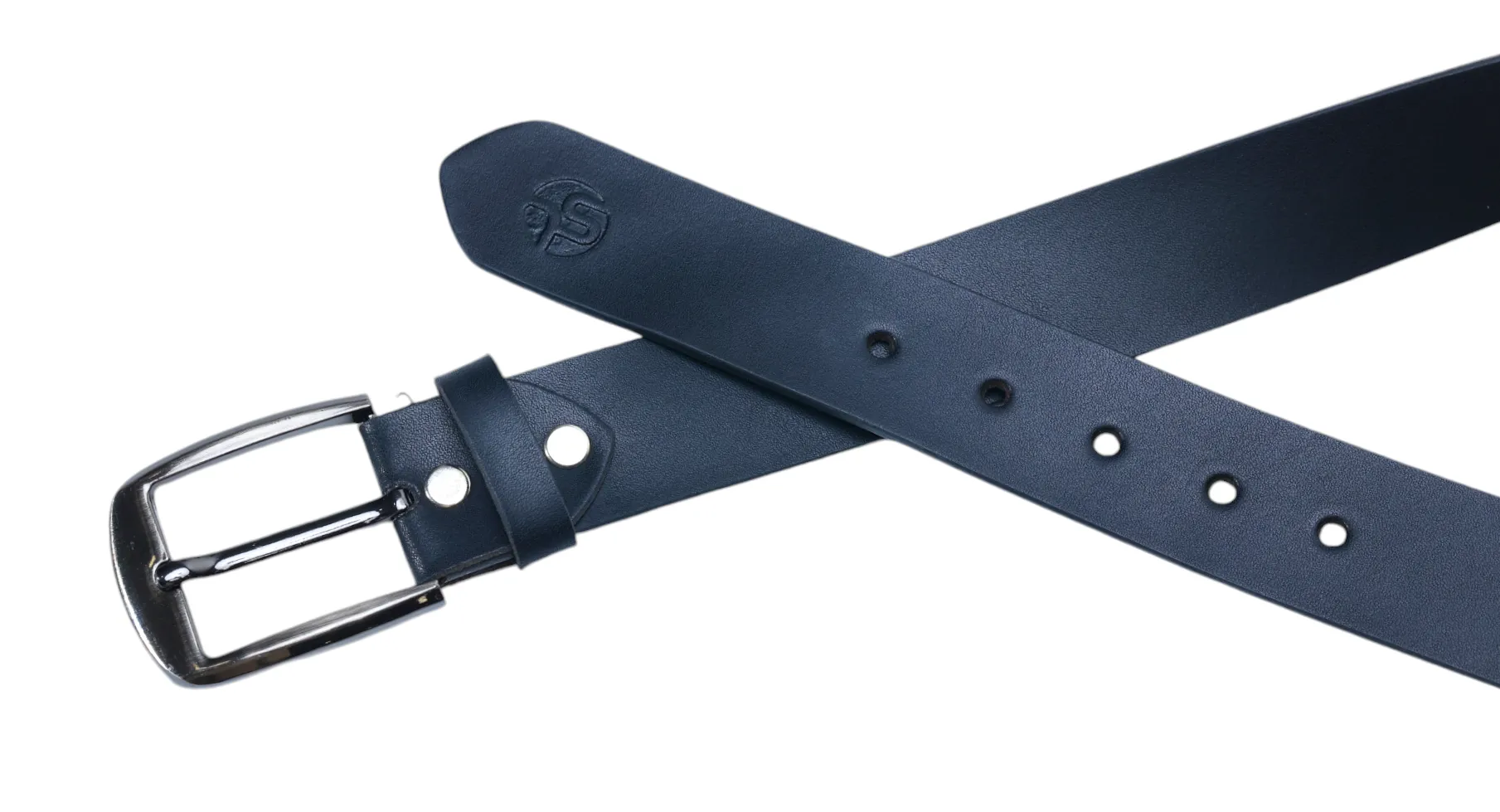 Mens Formal leather Belt 43015 (BLACK)