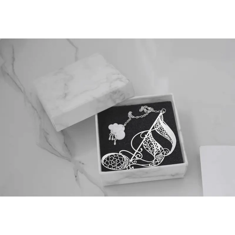 Metal Artistic Quaver Bookmark in a Giftbox - Silver