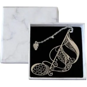 Metal Artistic Quaver Bookmark in a Giftbox - Silver