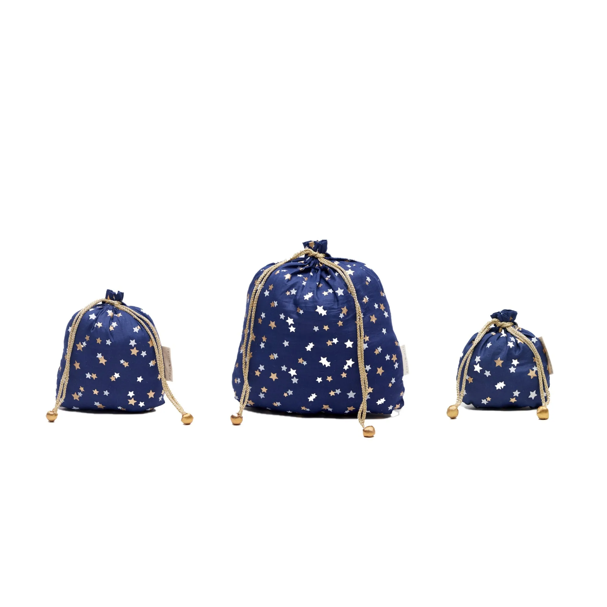 Midnight Stars Reusable Cotton Gift Bags by Paper Mirchi