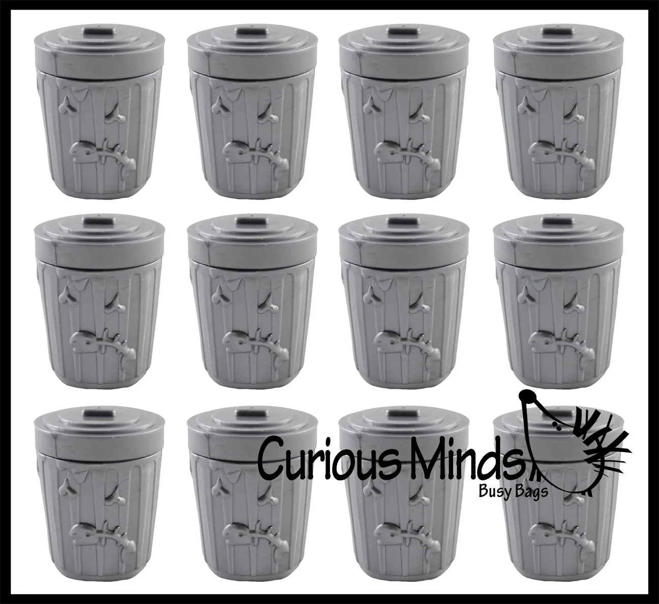 Mini Trash Cans with 2 Flies - Prefilled Egg - Cute and Unique Easter Hunt - Bugs in Trash Can Busy Bag