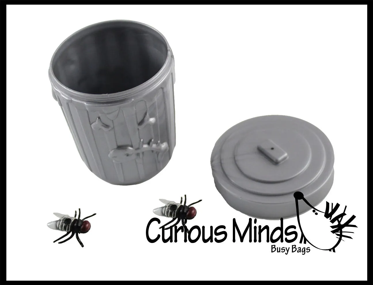 Mini Trash Cans with 2 Flies - Prefilled Egg - Cute and Unique Easter Hunt - Bugs in Trash Can Busy Bag