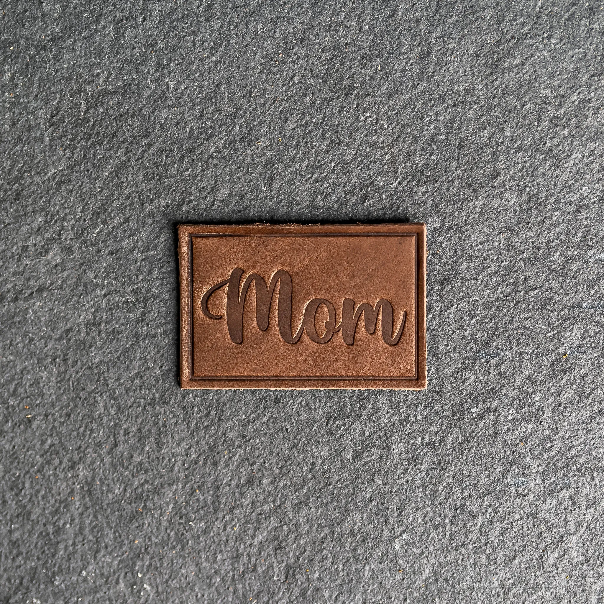 Mom Leather Patches with optional Velcro added