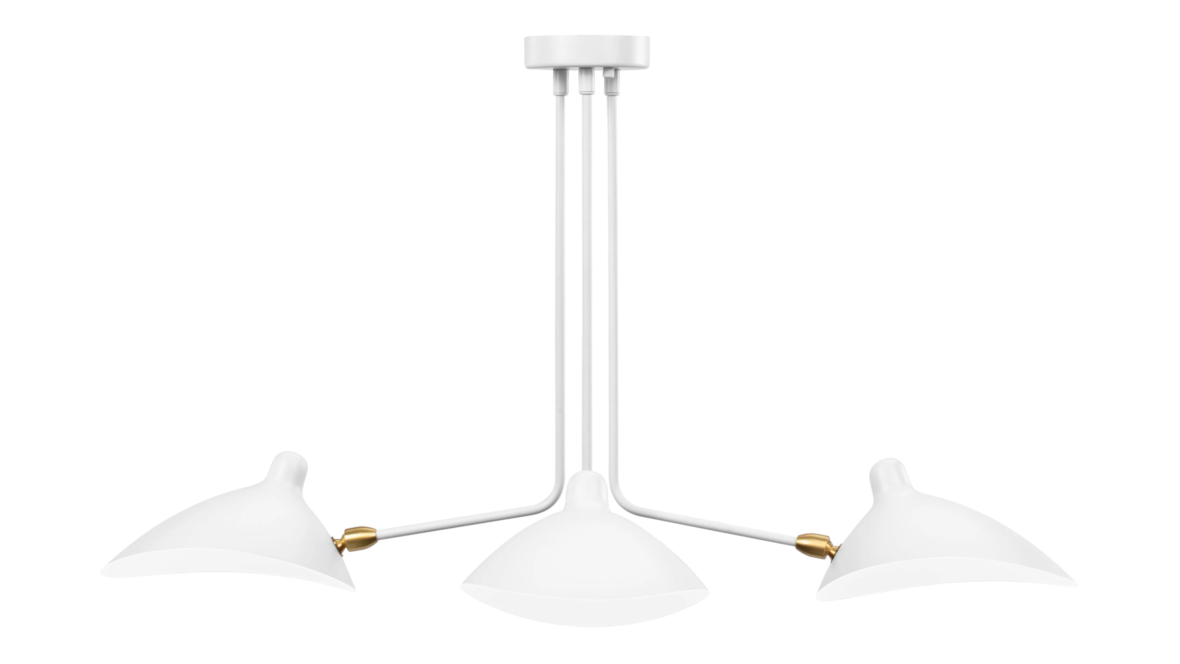 Mouille - Mouille Three Arm Ceiling Light, Small, White