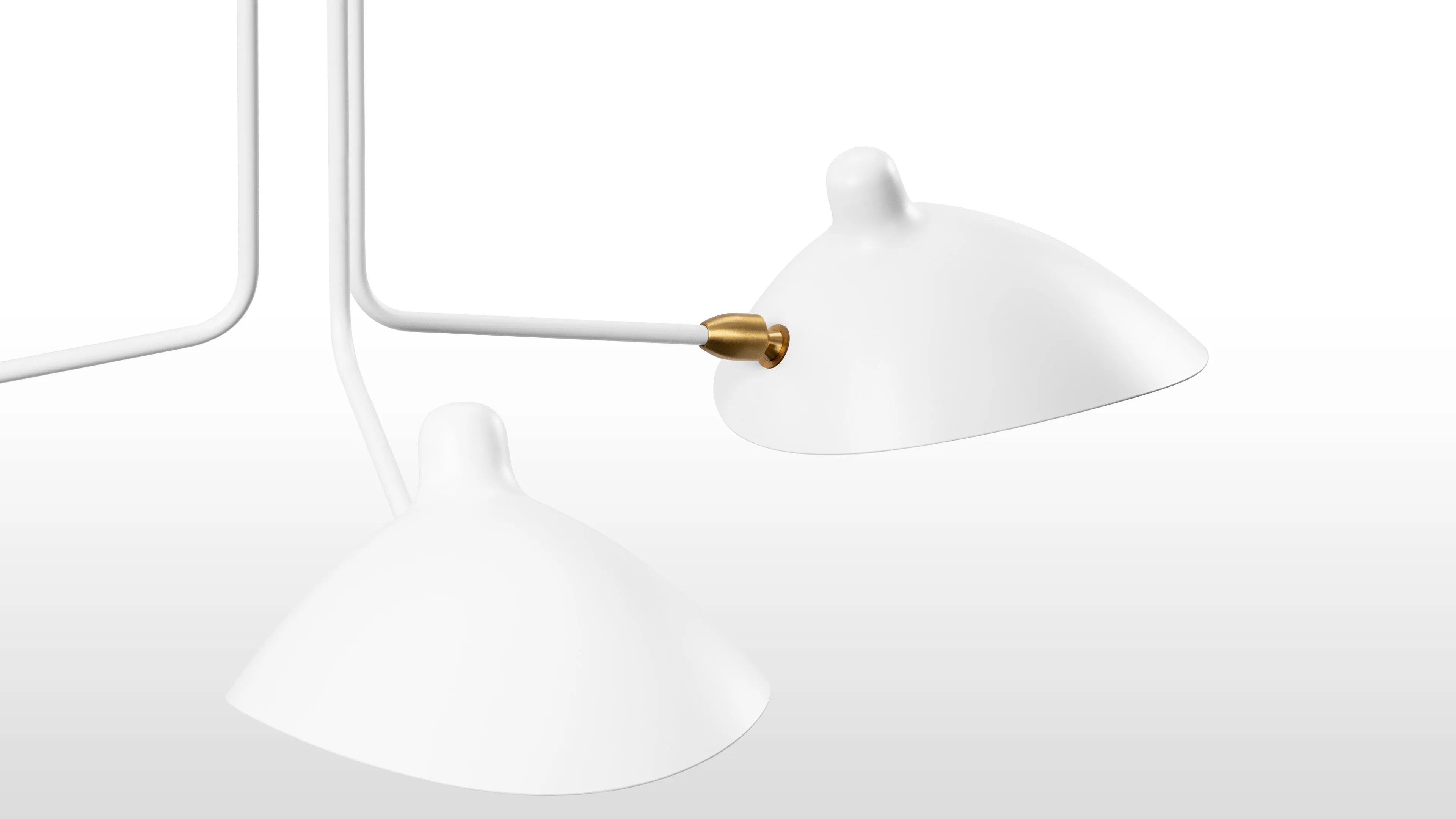 Mouille - Mouille Three Arm Ceiling Light, Small, White