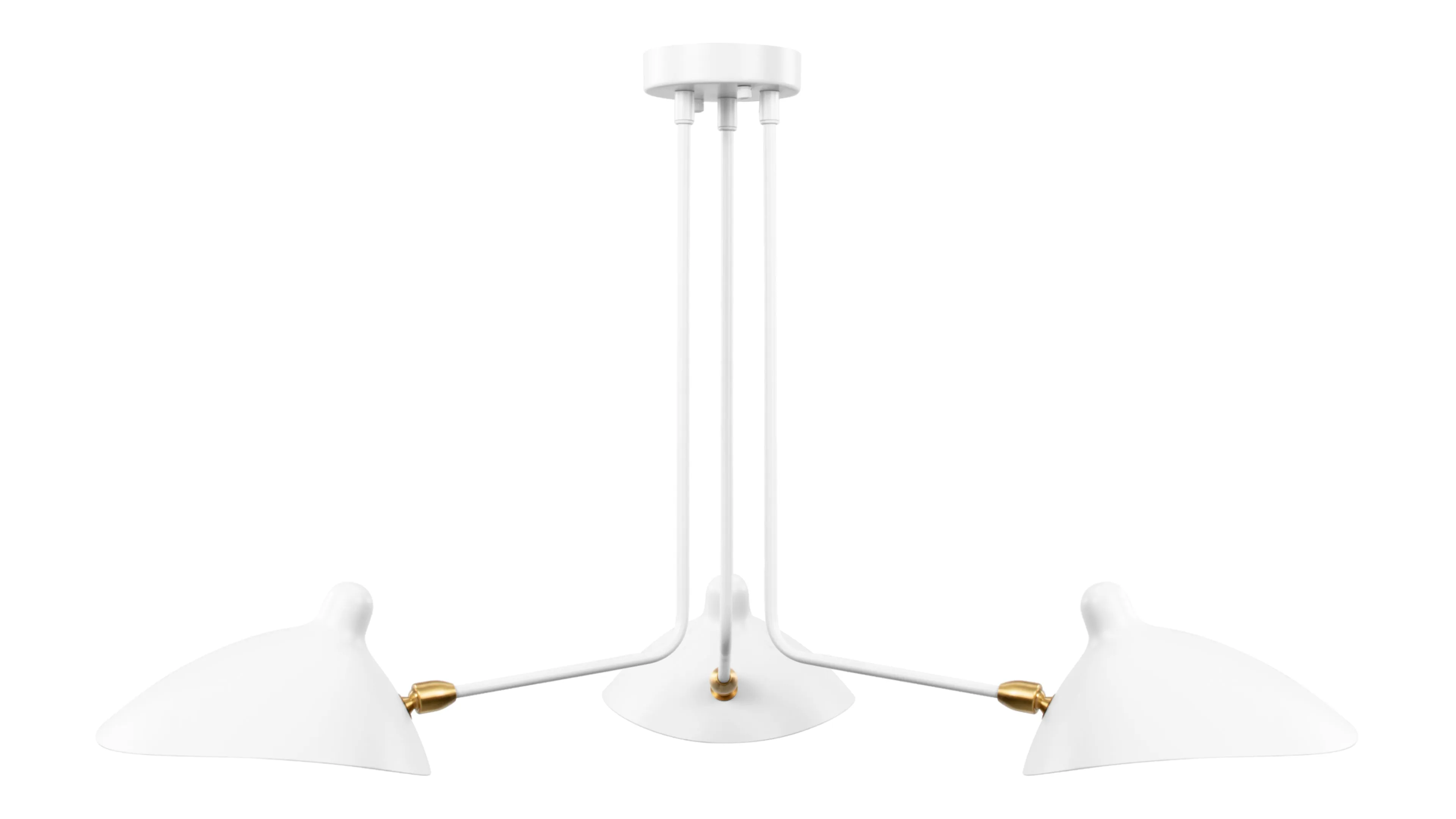 Mouille - Mouille Three Arm Ceiling Light, Small, White
