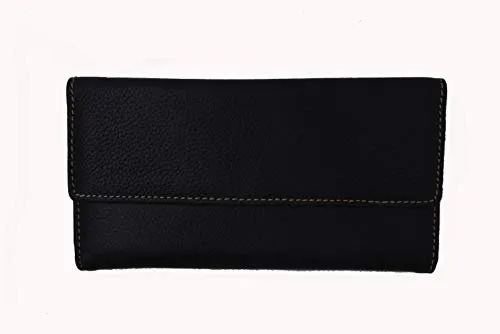 Mundi Ladies Clutch Leather Checkbook Wallet Womens Credit Card ID Pen Holder Wallet