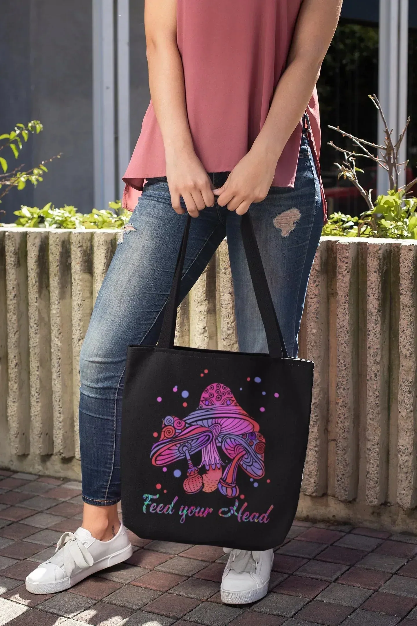 Mushroom Tote Bag, Mushroom Bag, Stay Trippy Tote Bag, Mushroom Lovers Gifts, Dark Academia Reusable Bag, Hippie Canvas Bag Psychedelic Gift