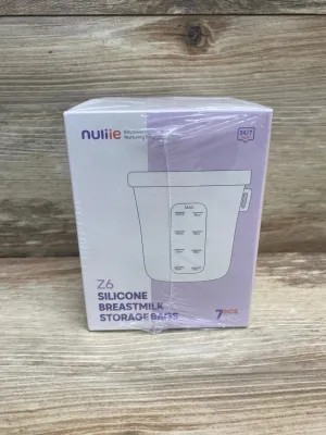 NEW Nuliie 7 Pcs Silicone Breastmilk Storage Bags Reusable