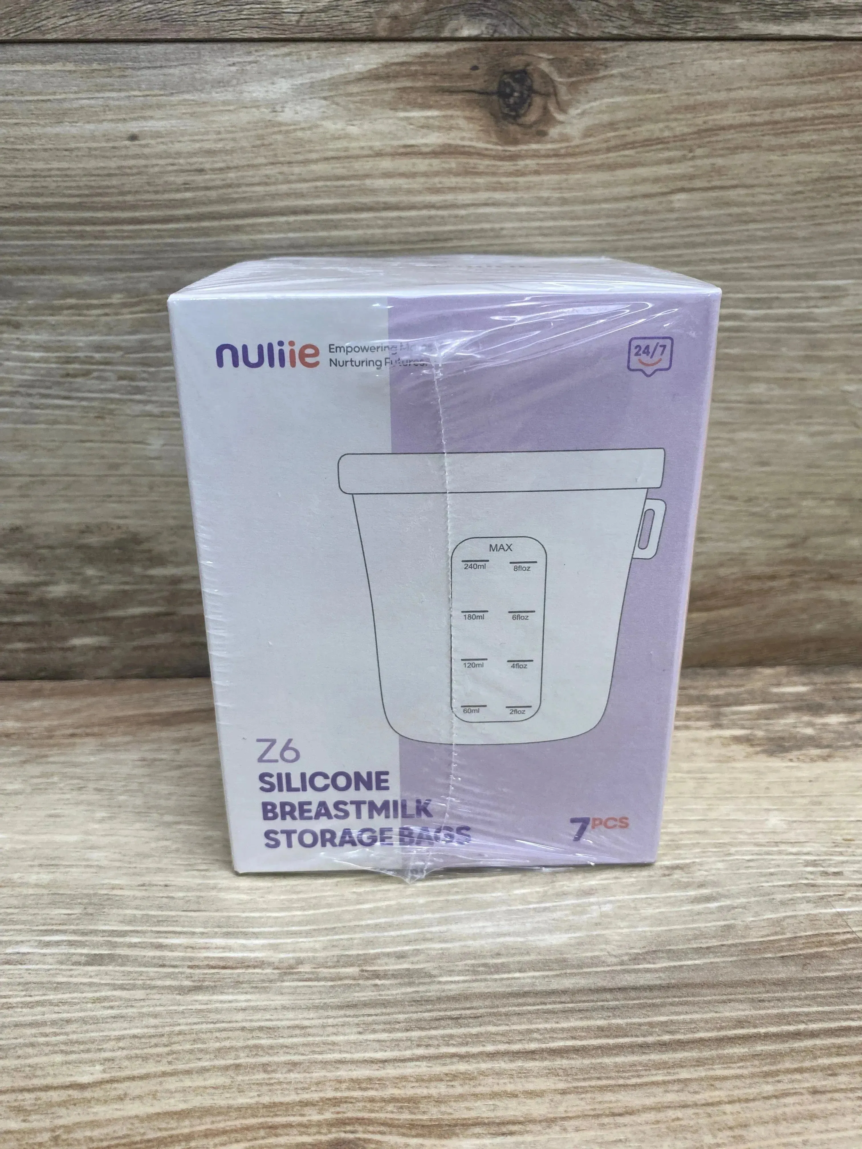 NEW Nuliie 7 Pcs Silicone Breastmilk Storage Bags Reusable