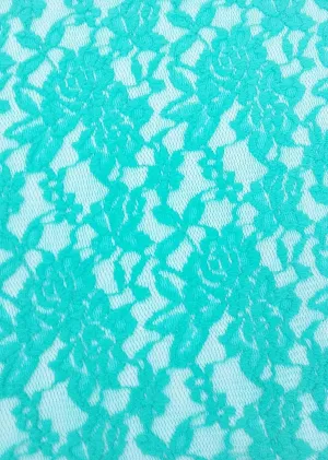 NYLON FLORAL "BELLA" STRETCHED LACE KNIT<br><h6>14-MINT<br>LACE11-SS</h6>