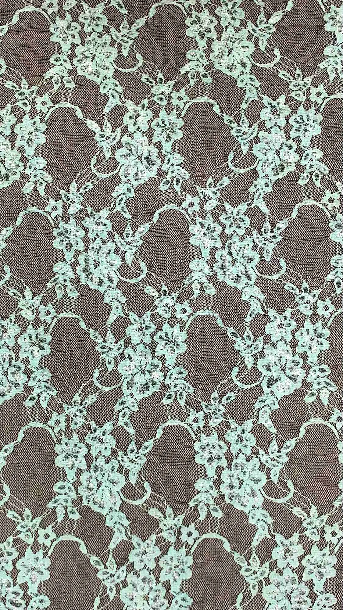 NYLON FLORAL STRETCHED LACE KNIT<br><h6>48GF-ICE MINT<br>LACE3-DT**</h6>