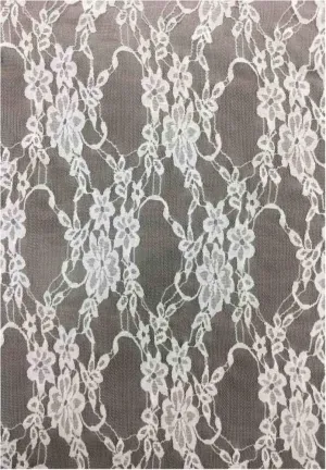 NYLON FLORAL STRETCHED LACE KNIT<br><h6>EK WHITE<br>LACE3-DT**</h6>
