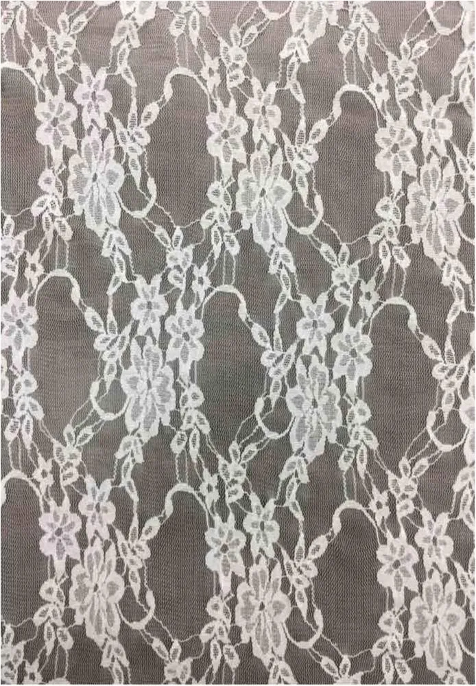 NYLON FLORAL STRETCHED LACE KNIT<br><h6>EK WHITE<br>LACE3-DT**</h6>