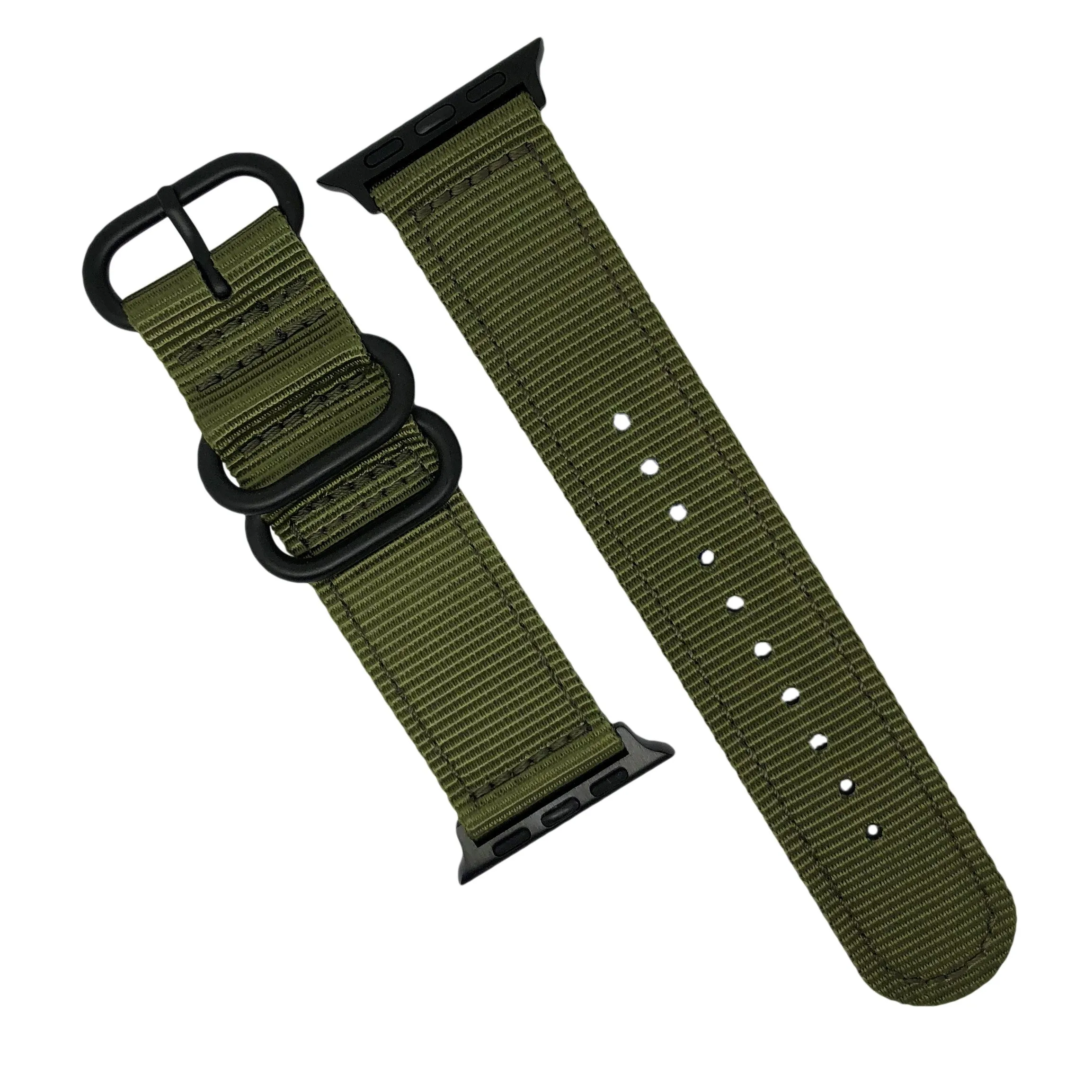 Nylon Zulu Strap in Olive (Apple Watch)