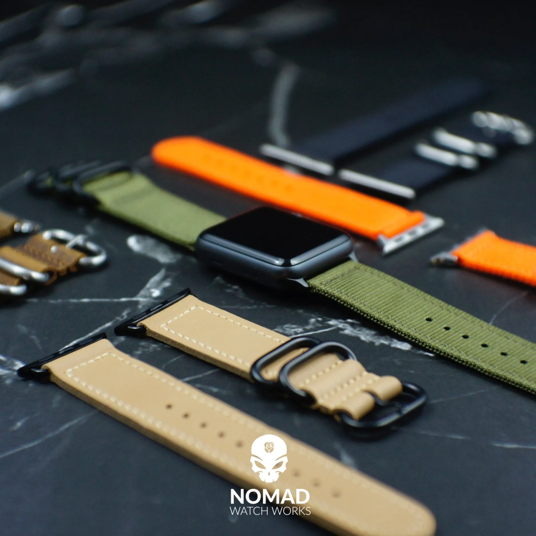 Nylon Zulu Strap in Orange (Apple Watch)