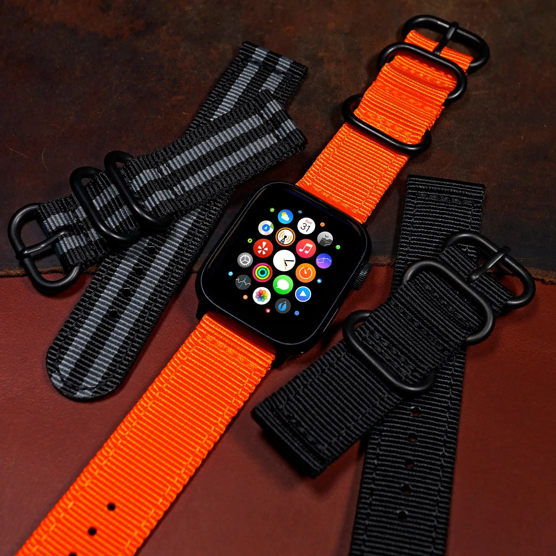 Nylon Zulu Strap in Orange (Apple Watch)