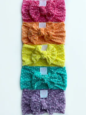 orange • swiss dot "classic" nylon knot headwrap