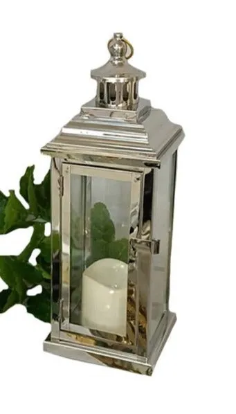 Ornate Silver Lantern - Medium 15"